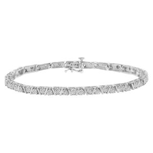 .925 Sterling Silver 1.0 cttw Miracle-Set Diamond Tennis Bracelet (I-J Color,